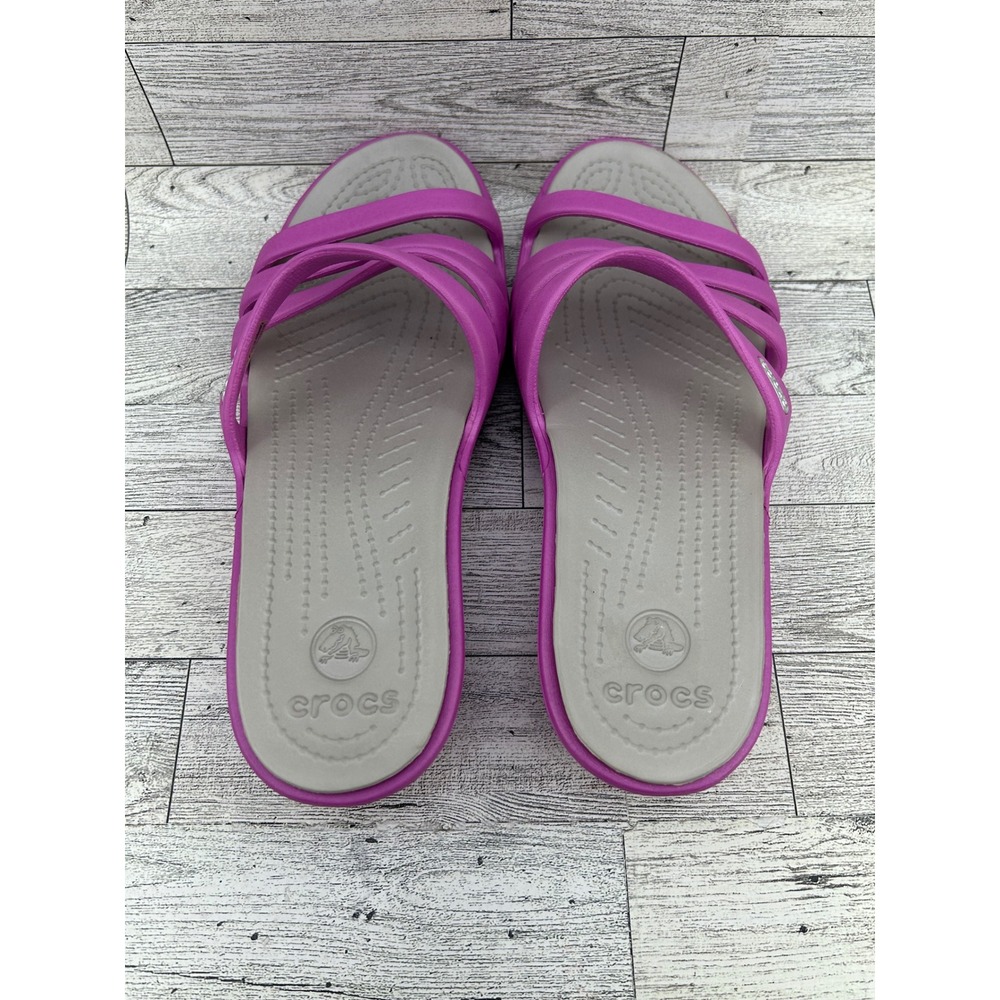 Crocs Kadee II‎ Slide Wedge Sandals Fuchsia Women's Size 8 - Picture 5 of 11